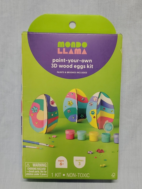 Mondo Llama Other - Mondo Llama Paint-Your-Own 3D Wood Eggs Kit - Bright Multi-Color